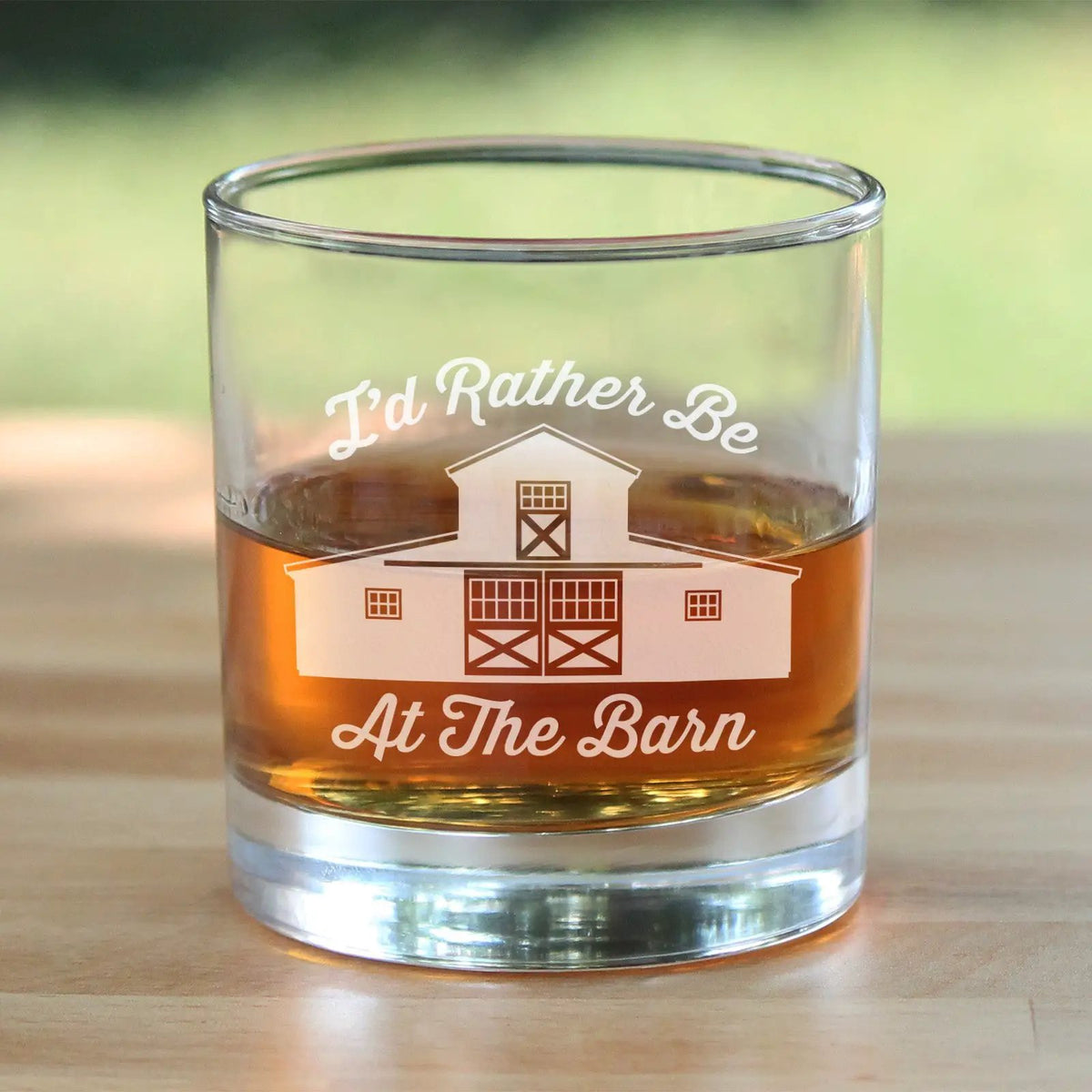 Whiskey Rocks Glass | 10 Oz | Hand Etched | Rather Be At The Barn