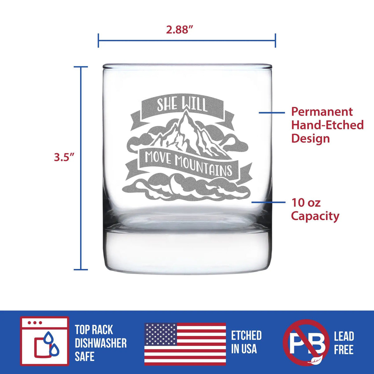 Whiskey Rocks Glass | Hand Etched Quote | 10 Oz Capacity