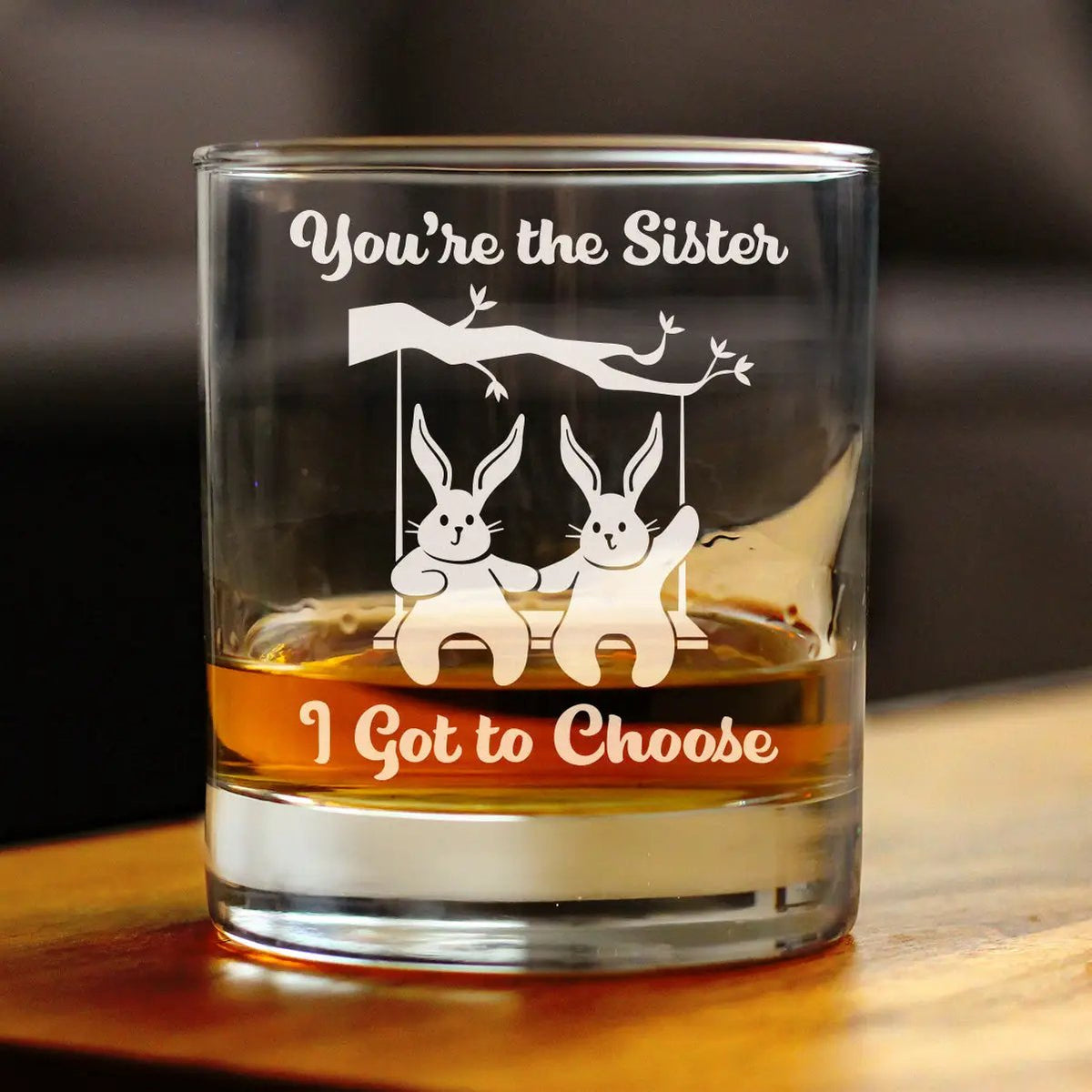 Rocks Glass | Hand Etched Design | 10 Oz Capacity | Sister Edition