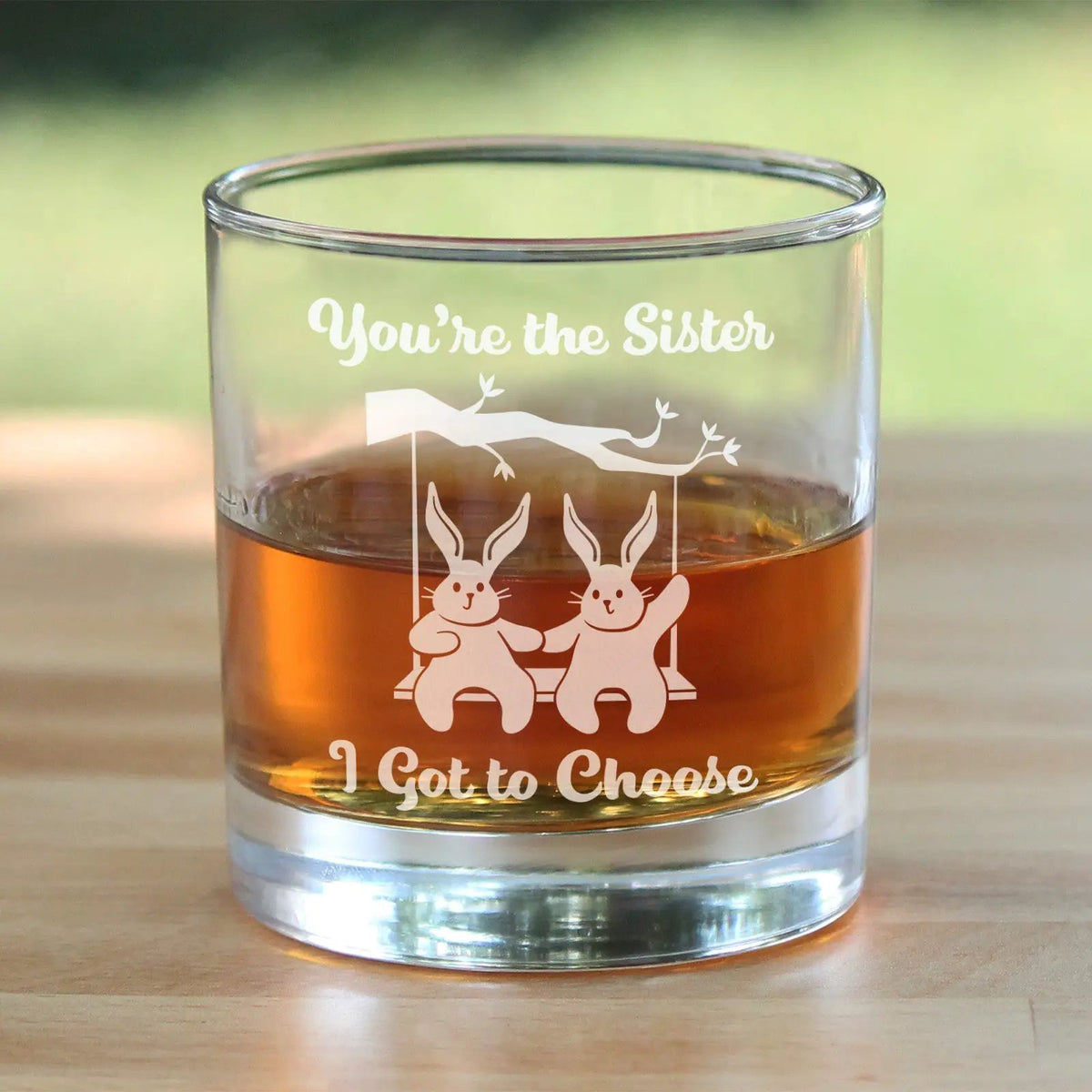 Rocks Glass | Hand Etched Design | 10 Oz Capacity | Sister Edition