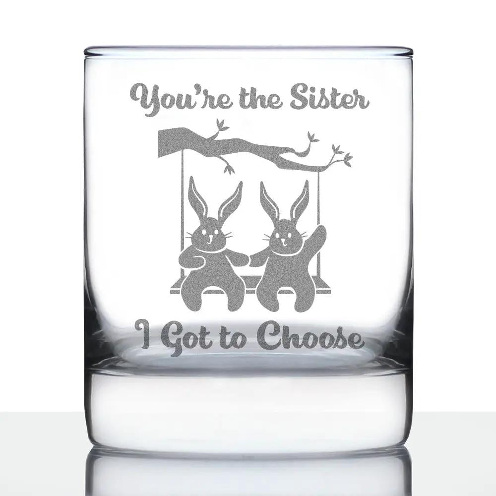 Rocks Glass | Hand Etched Design | 10 Oz Capacity | Sister Edition