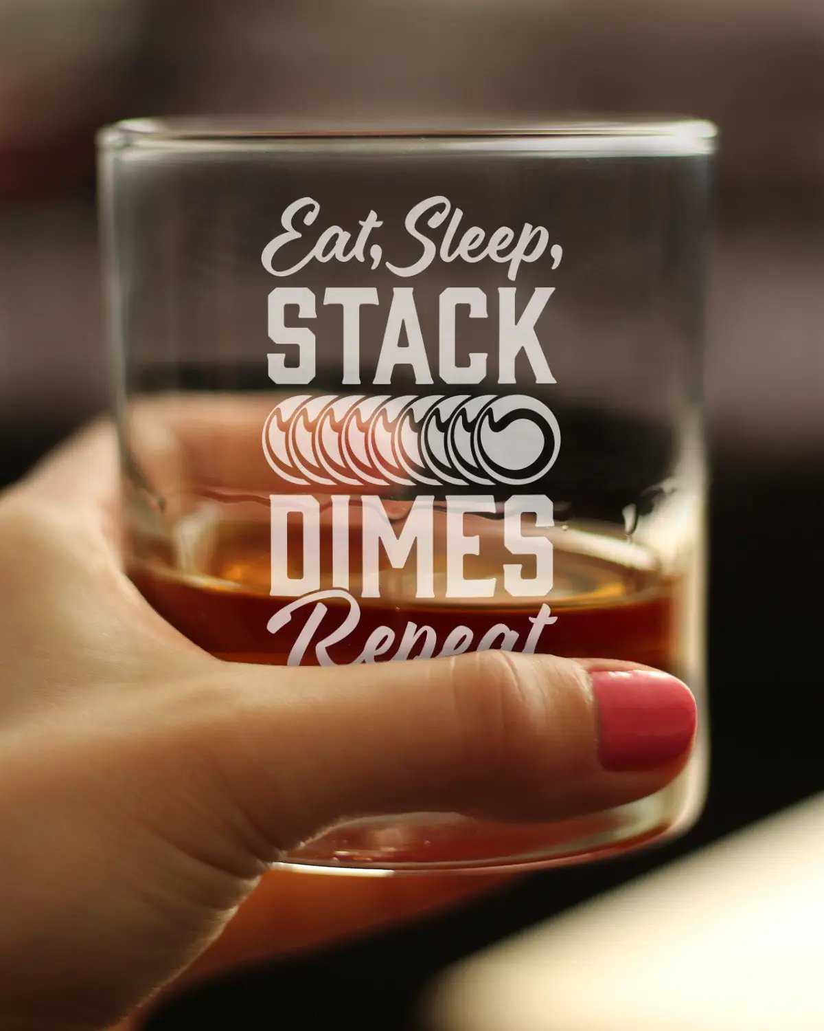 Old Fashioned Whiskey Glass | Hand Etched Design | 10 Oz Capacity