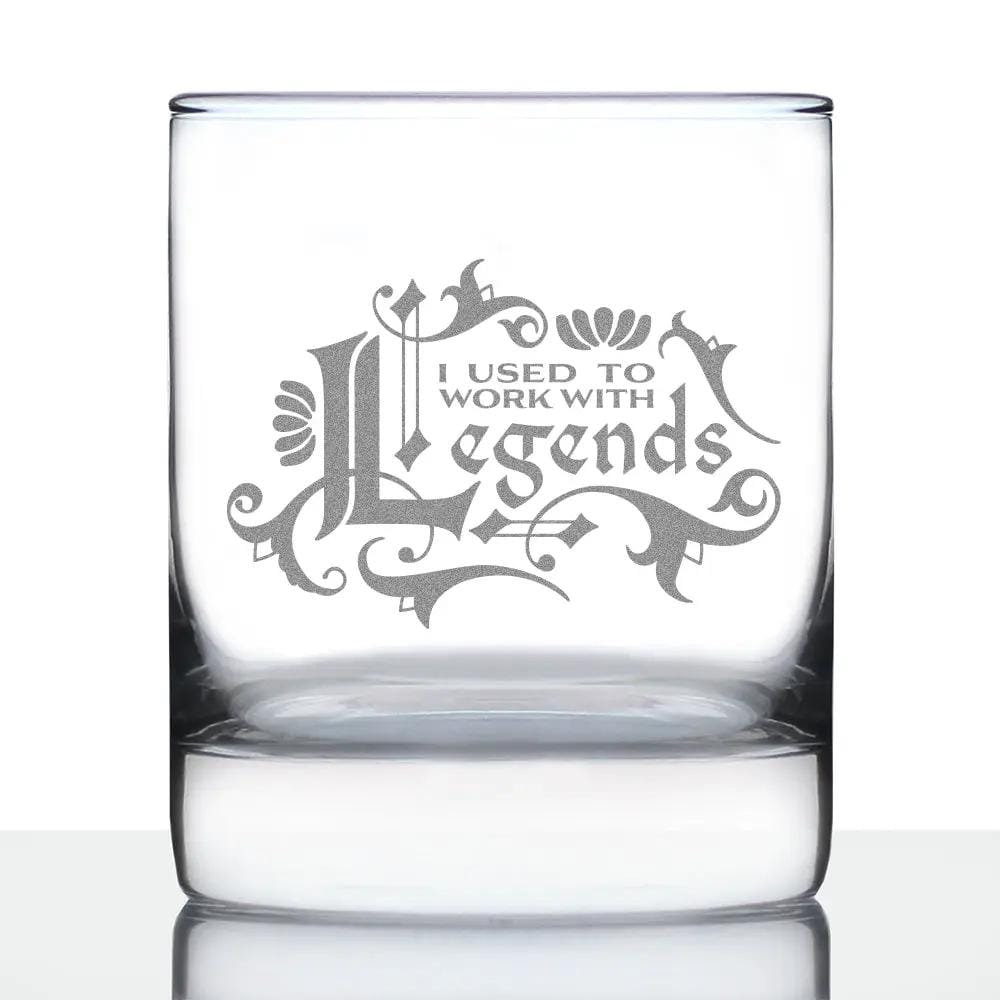 Etched Rocks Glass | 10.25 oz Whiskey Glass | Dishwasher Safe | Used to Work with Legends