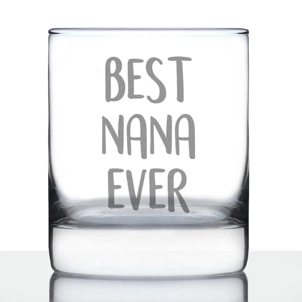 Etched Rocks Glass | 10 oz Whiskey Glass | Dishwasher Safe | Best Nana Ever