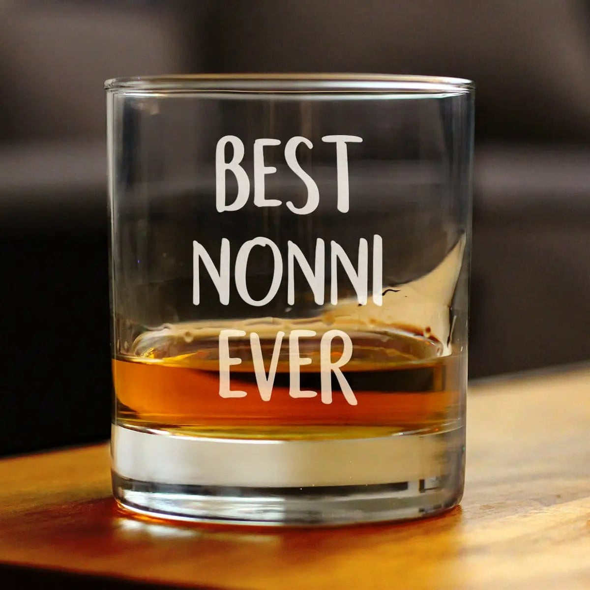 Etched Rocks Glass | 10 oz Whiskey Glass | Dishwasher Safe | Best Nonni Ever