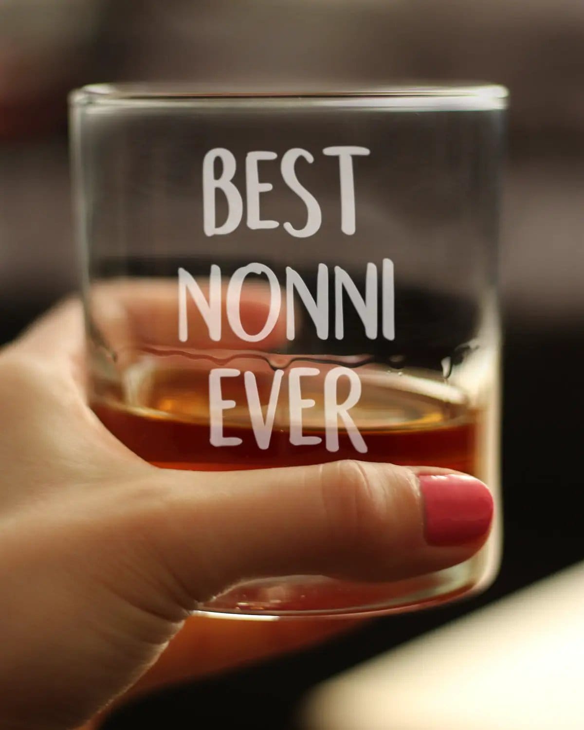 Etched Rocks Glass | 10 oz Whiskey Glass | Dishwasher Safe | Best Nonni Ever
