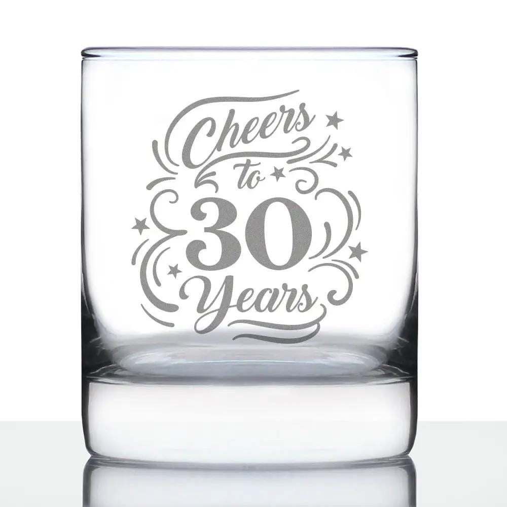 Etched Stemless Wine Glass | 11 oz | Dishwasher Safe | Cheers to Years - Anniversary Party Cups & Decor