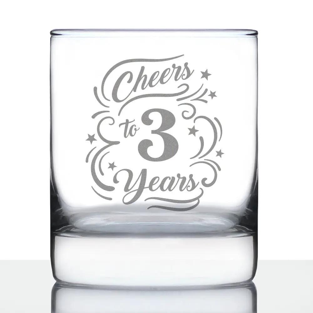 Etched Stemless Wine Glass | 11 oz | Dishwasher Safe | Cheers to Years - Anniversary Party Cups & Decor