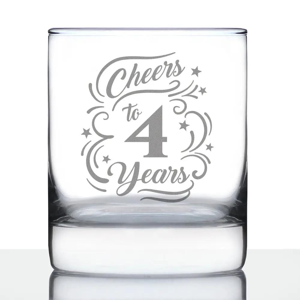 Etched Stemless Wine Glass | 11 oz | Dishwasher Safe | Cheers to Years - Anniversary Party Cups & Decor