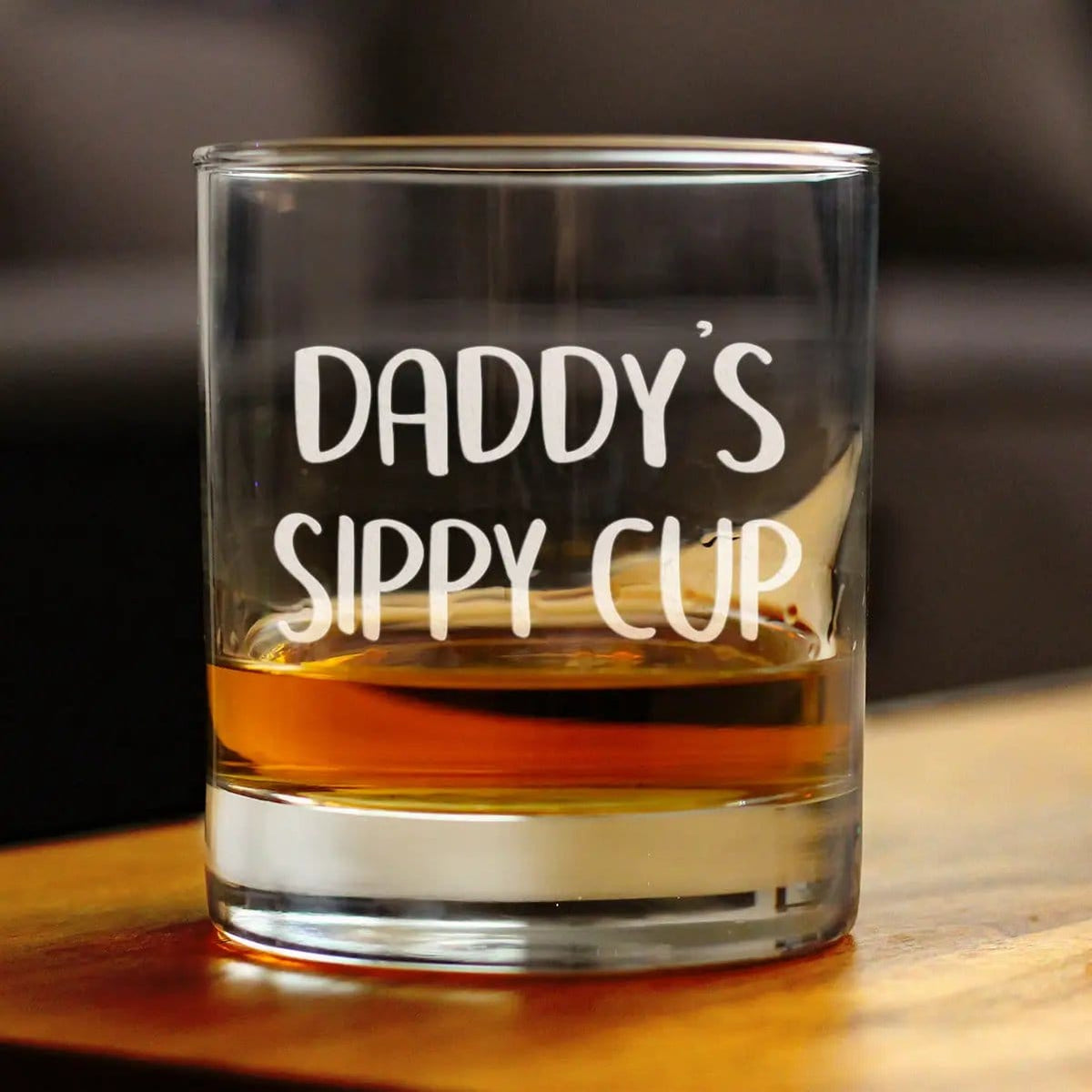 Etched Rocks Glass | 10 oz Whiskey Glass | Dishwasher Safe | Daddy's Sippy Cup
