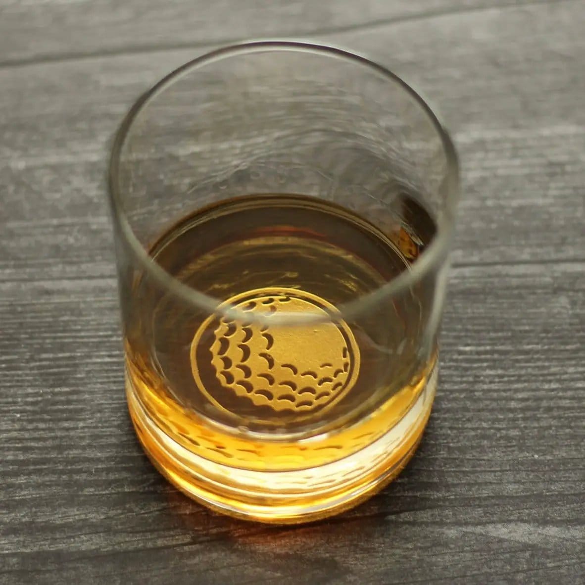 Etched Rocks Glass | 10 oz Whiskey Glass | Dishwasher Safe | Golf Ball