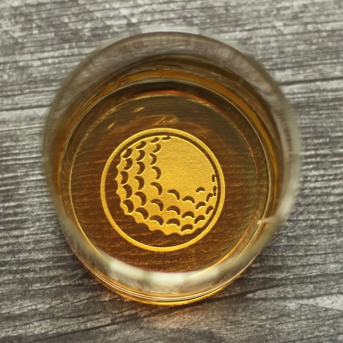 Etched Rocks Glass | 10 oz Whiskey Glass | Dishwasher Safe | Golf Ball