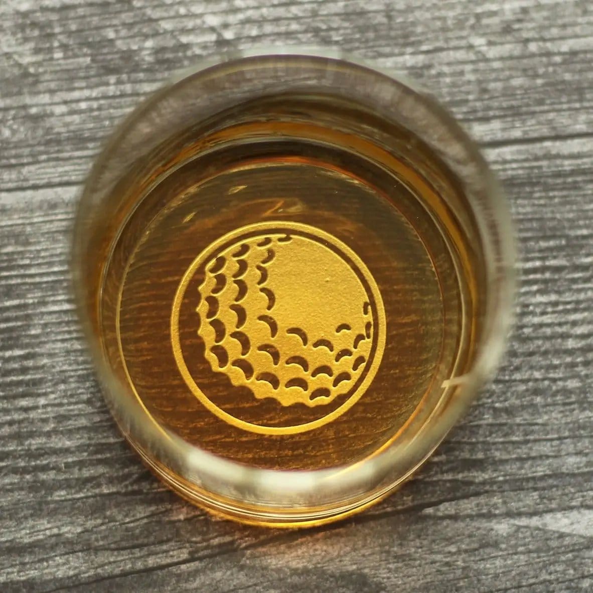 Etched Rocks Glass | 10 oz Whiskey Glass | Dishwasher Safe | 19th Hole & Golf Ball