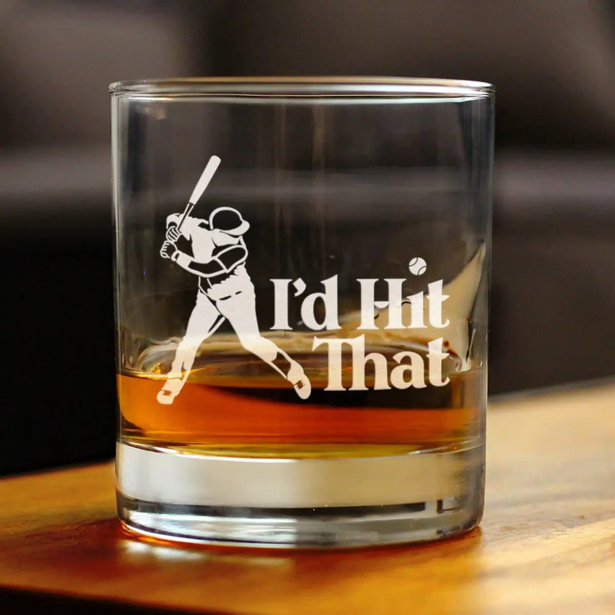 Etched Rocks Glass | 10.25 oz Whiskey Glass | Dishwasher Safe | I'd Hit That (Style 2)