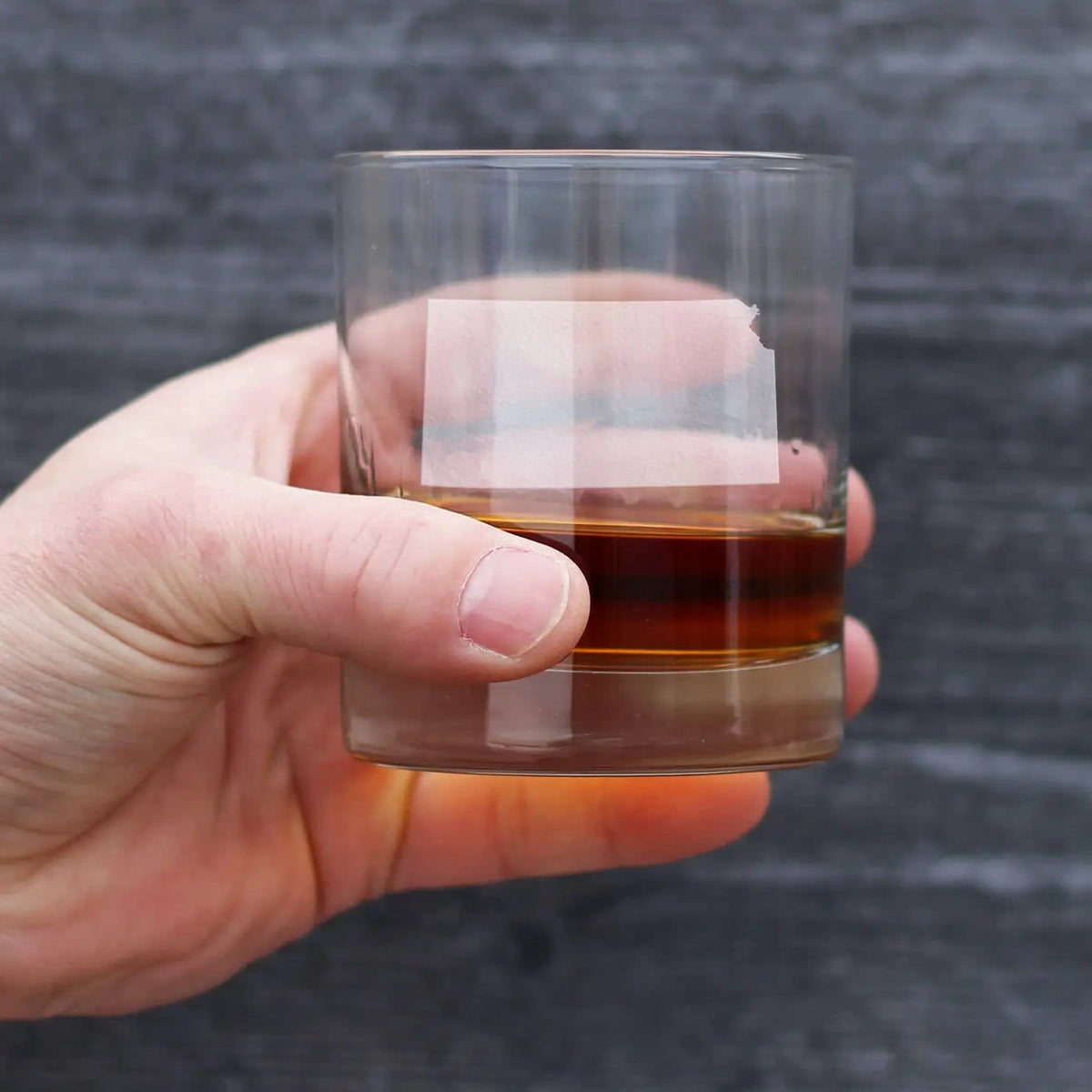 Etched Rocks Glass | 10.25 oz Whiskey Glass | Dishwasher Safe | Kansas State Outline