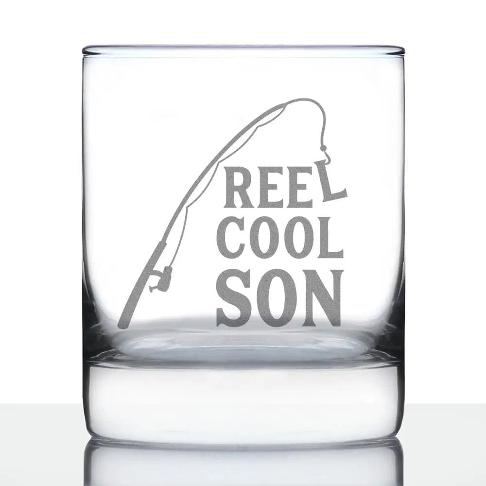 Etched Rocks Glass | 10 oz Whiskey Glass | Dishwasher Safe | Reel Cool Son