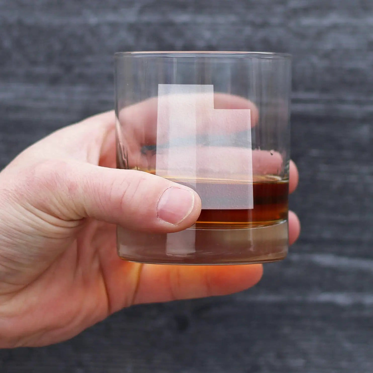 Etched Rocks Glass | 10.25 oz Whiskey Glass | Dishwasher Safe | Utah State Outline