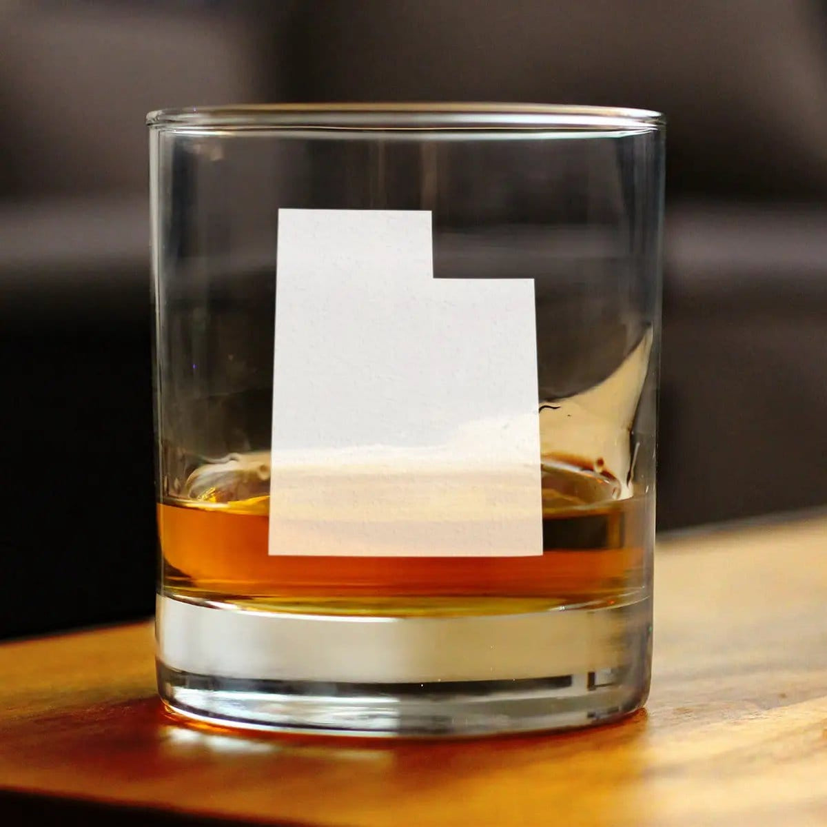 Etched Rocks Glass | 10.25 oz Whiskey Glass | Dishwasher Safe | Utah State Outline
