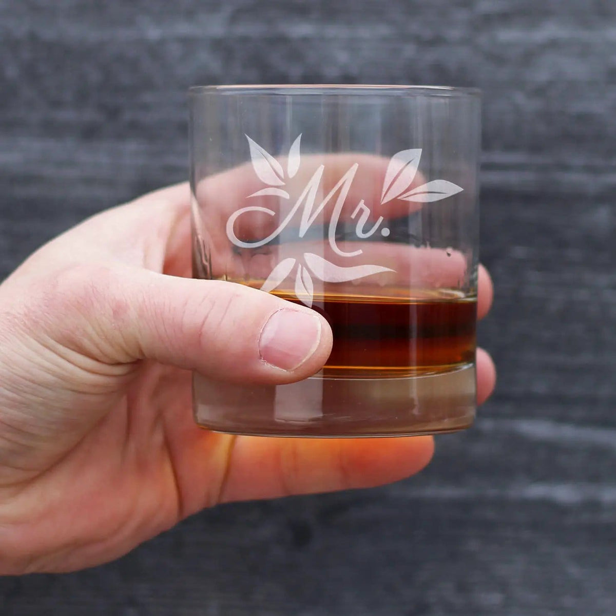Etched Rocks Glass | 10 oz Whiskey Glass | Dishwasher Safe | Mr. Old Fashioned