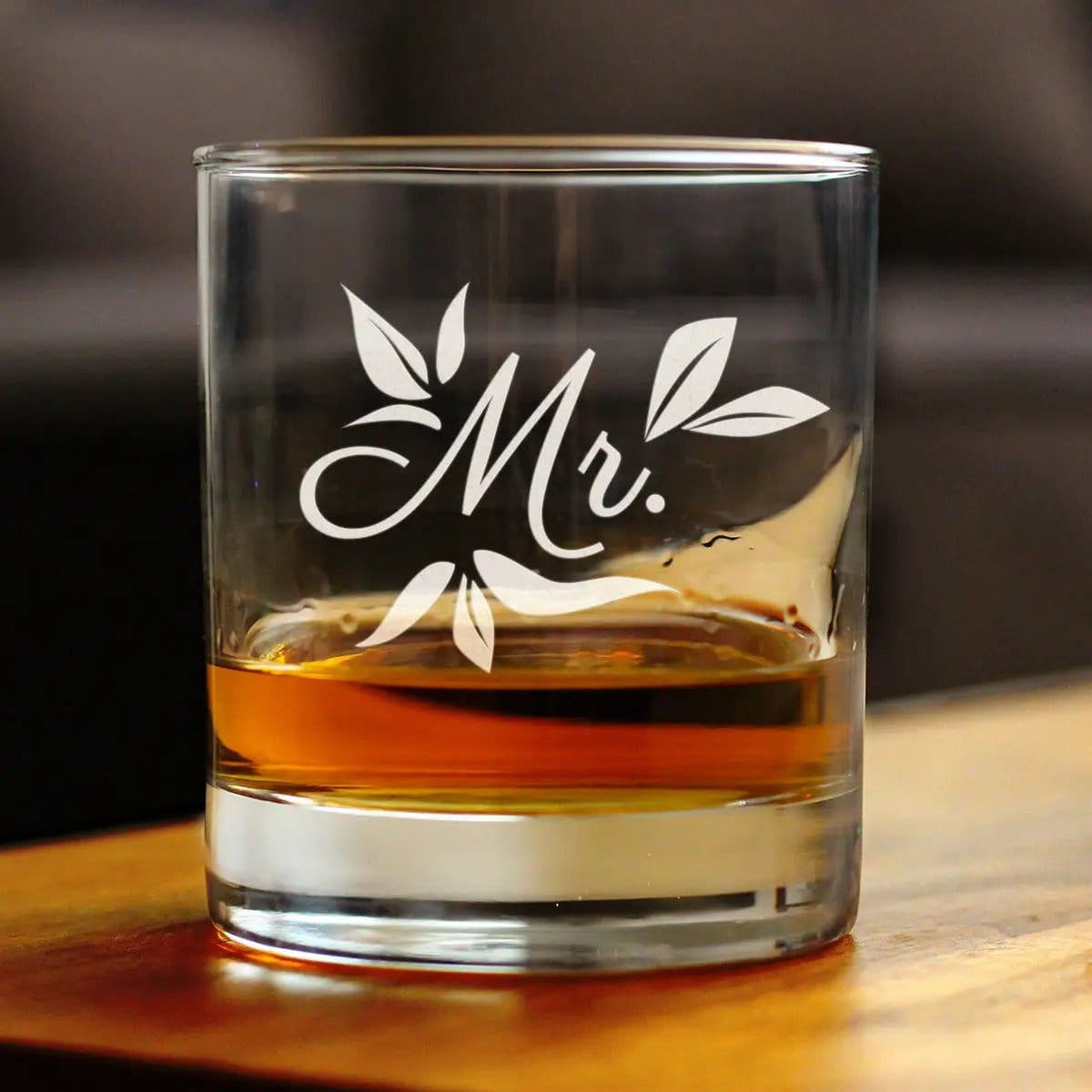 Etched Rocks Glass | 10 oz Whiskey Glass | Dishwasher Safe | Mr. Old Fashioned