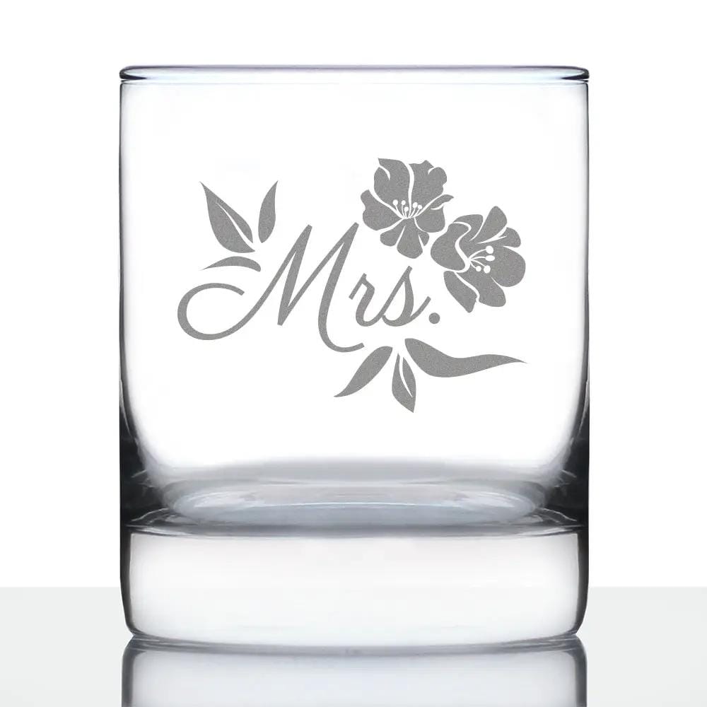 Etched Rocks Glass | 10 oz Whiskey Glass | Dishwasher Safe | Mrs. Old Fashioned