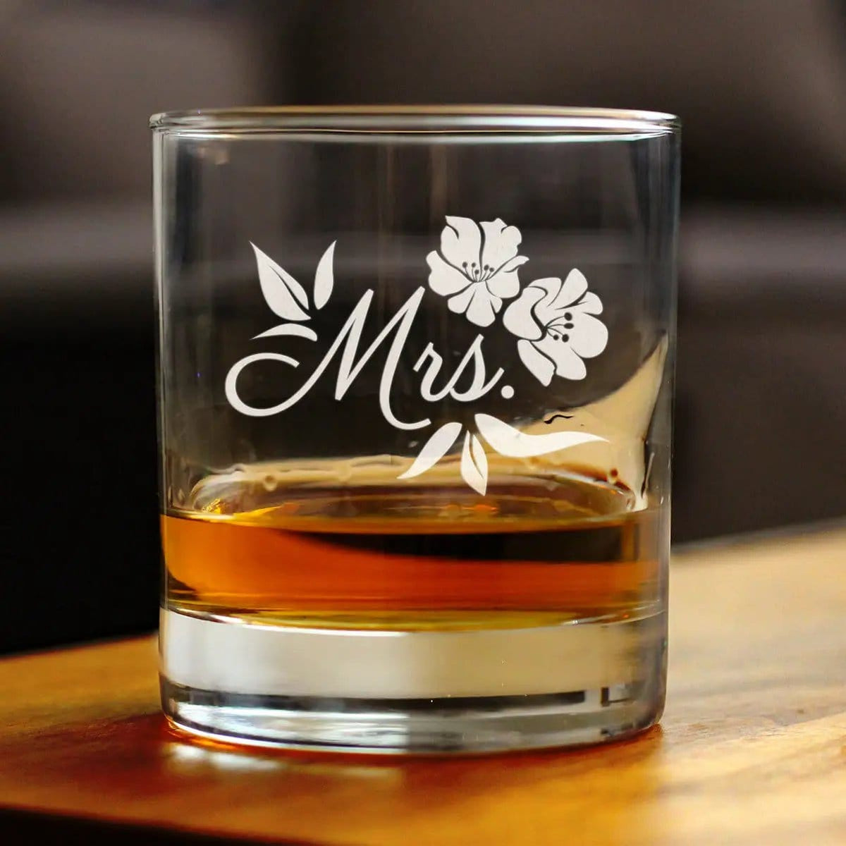Etched Rocks Glass | 10 oz Whiskey Glass | Dishwasher Safe | Mrs. Old Fashioned