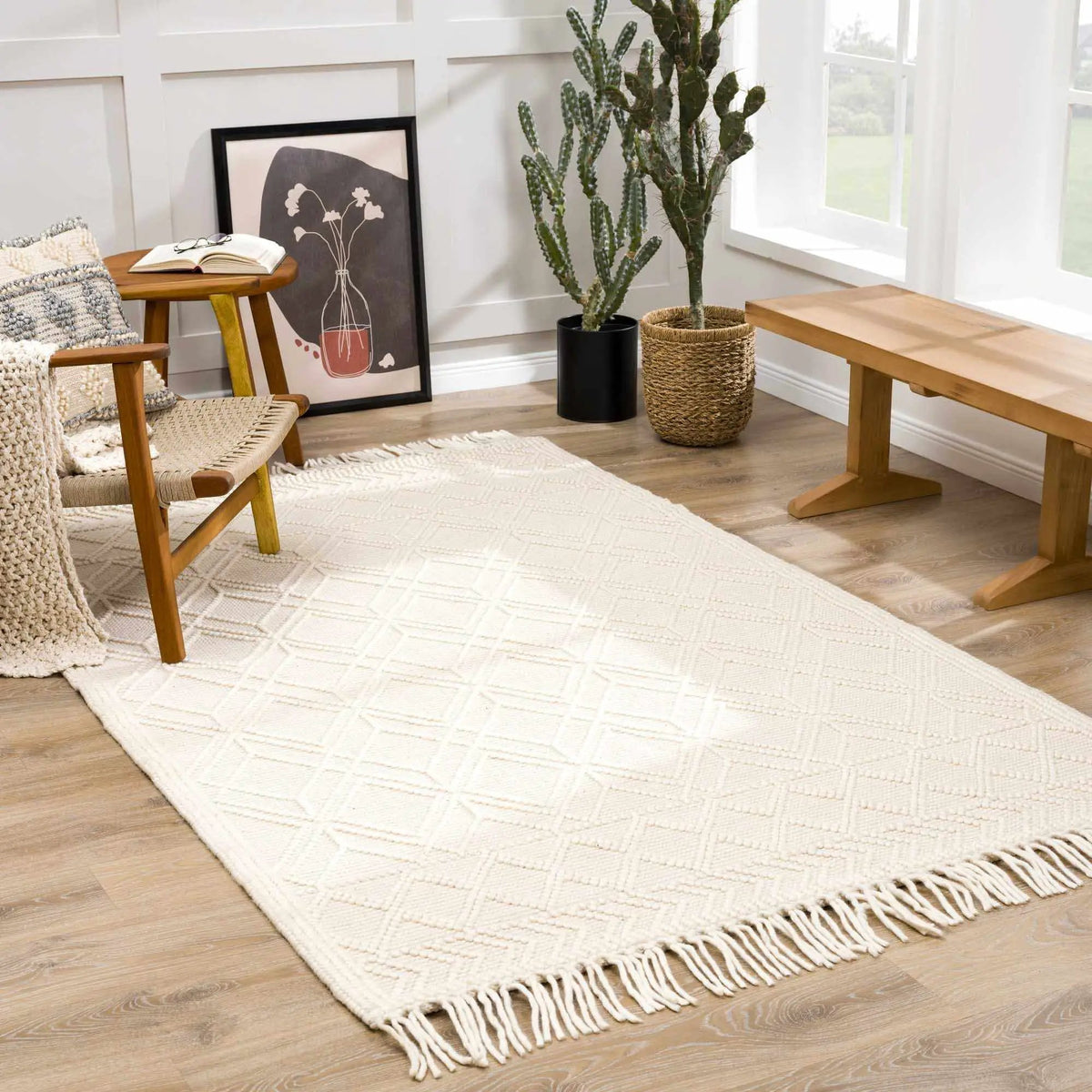 Ramsbury Beige Area Rug from PriceLows™