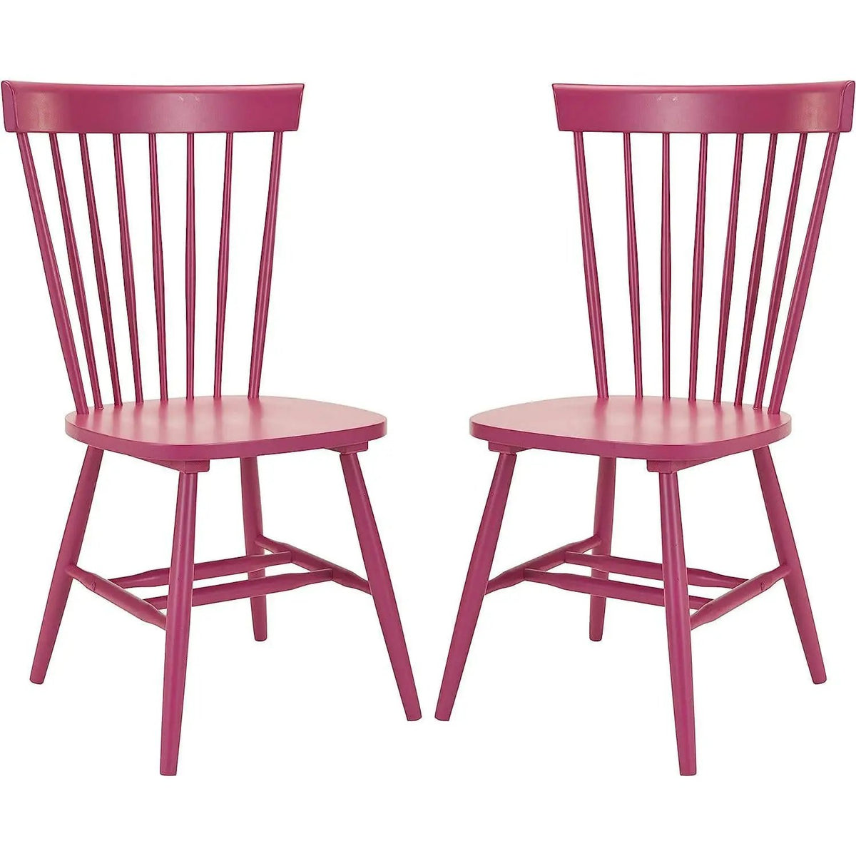 Raspberry Pink Spindle Side Chair Set of 2 Solid Oak from PriceLows™