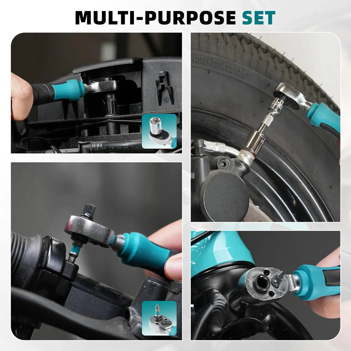 LIBRATON 26PCS 1/4" Dual-Drive Ratchet Wrench Set with Metric Shallow Sockets Screwdriver Bit Set Extension Bar for Auto Repair from PriceLows™