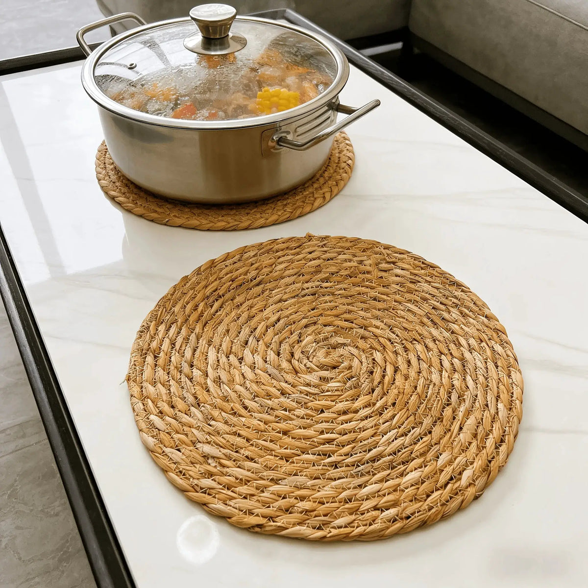 Rattan Placemats | Handwoven Round | PriceLows™