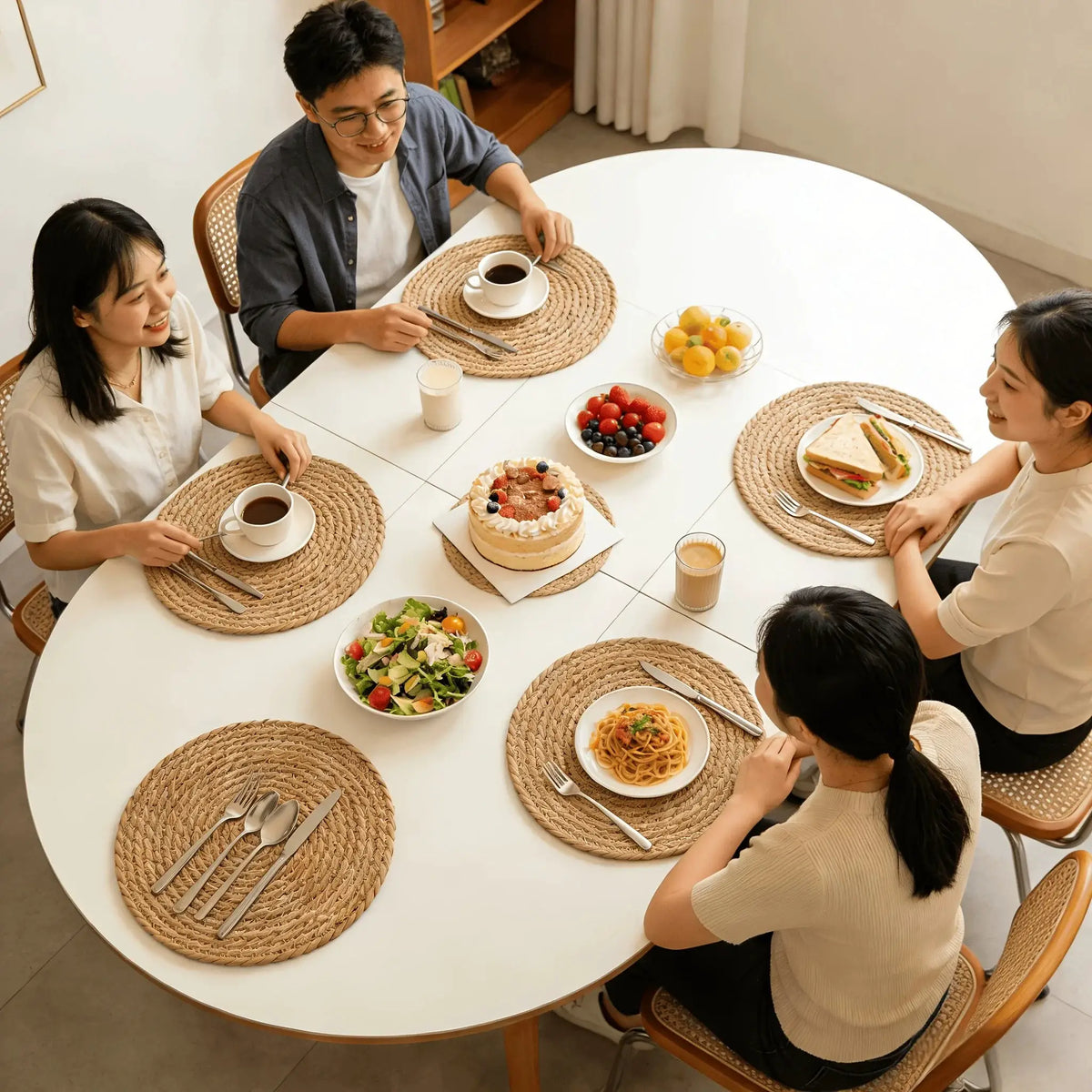 Rattan Placemats | Handwoven Round | PriceLows™
