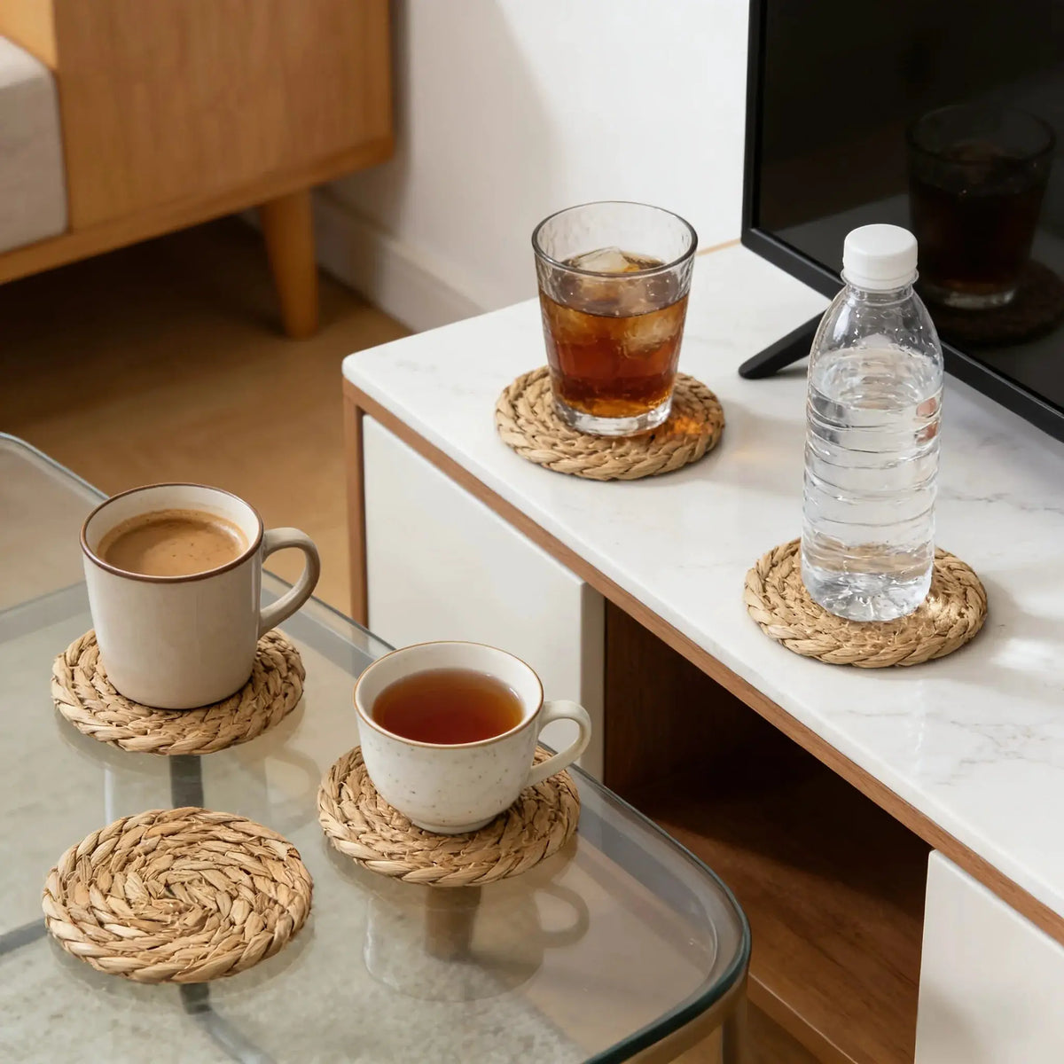 Rattan Placemats | Handwoven Round | PriceLows™