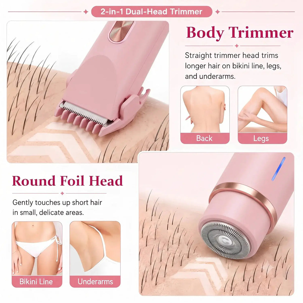 Rechargeable Electric Hair Trimmer | Dual Head USB | PriceLows