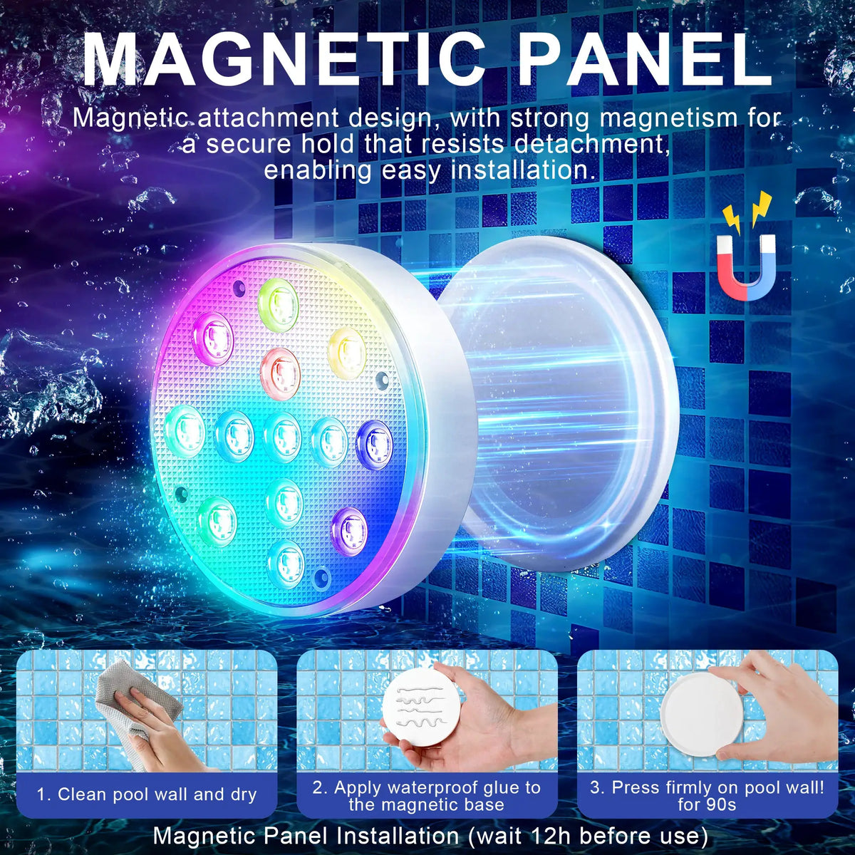 Rechargeable Submersible Pool Lights With Remote Waterproof Underwater Charging 16 Color Changing LED With Magnet Floating Light from PriceLows™