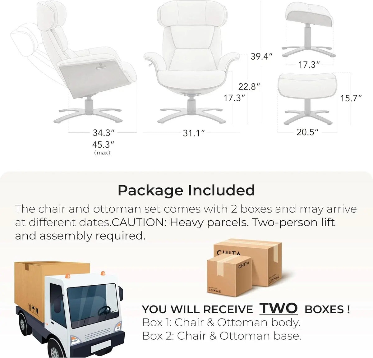 Saddle Leather Adjustable Headrest Reclining Chair from PriceLows™