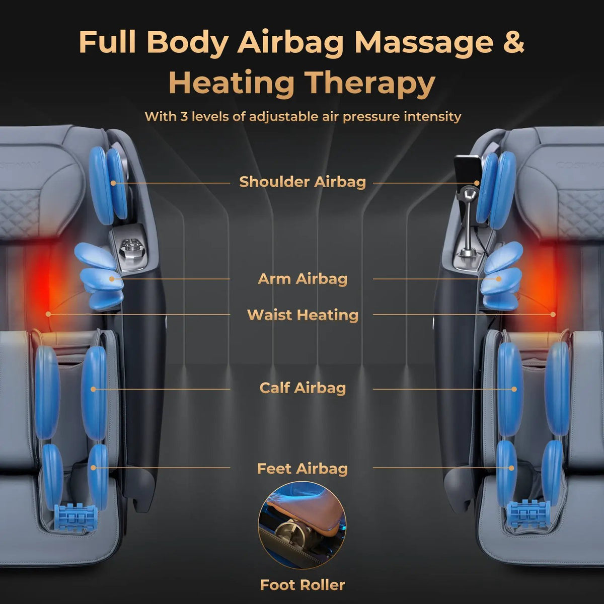 Full Body Massage Chair | SL Track | Waist Heating | Airbag Massage