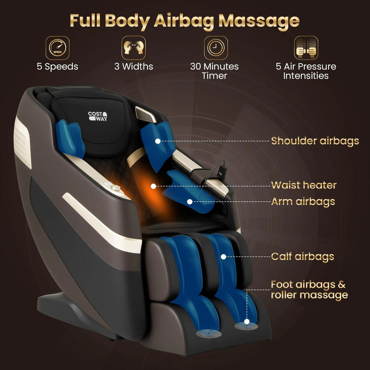 Massage Chair | Dual SL Tracks | Full Body Airbags | Waist Heater