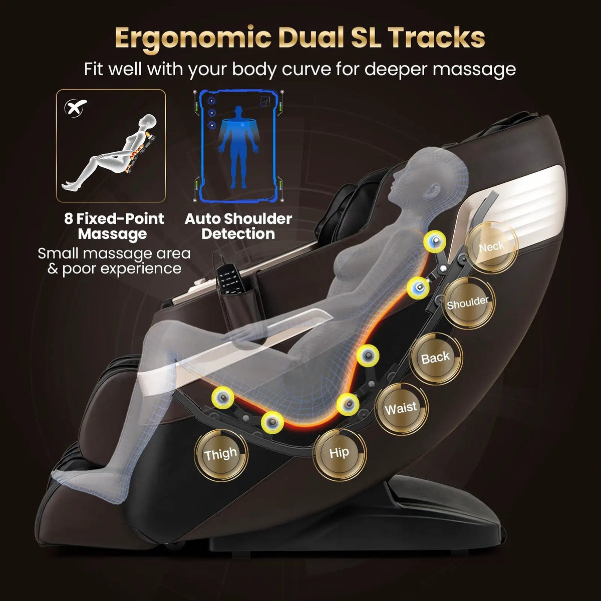 Massage Chair | Dual SL Tracks | Full Body Airbags | Waist Heater