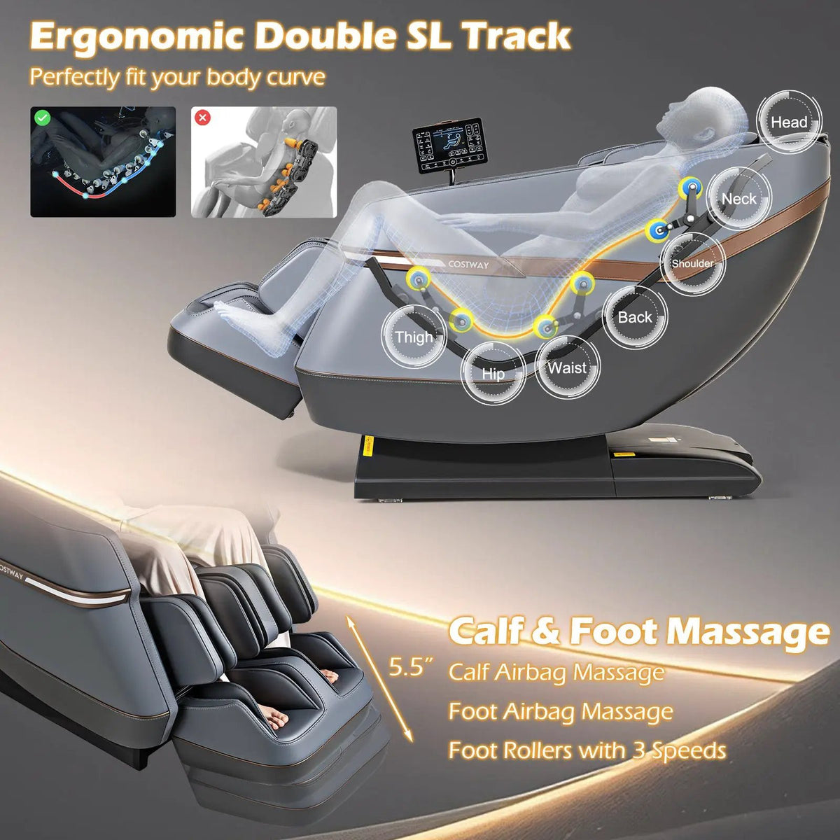 Zero Gravity Massage Chair | SL Track | Touch Screen