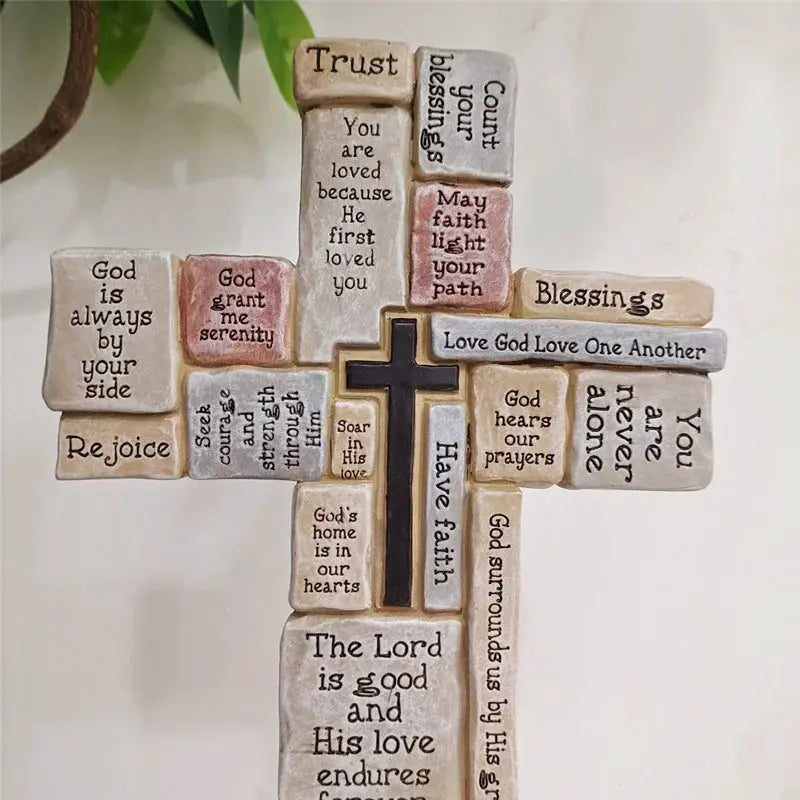 Resin Cross Tombstone | Halloween Yard Decor | PriceLows™
