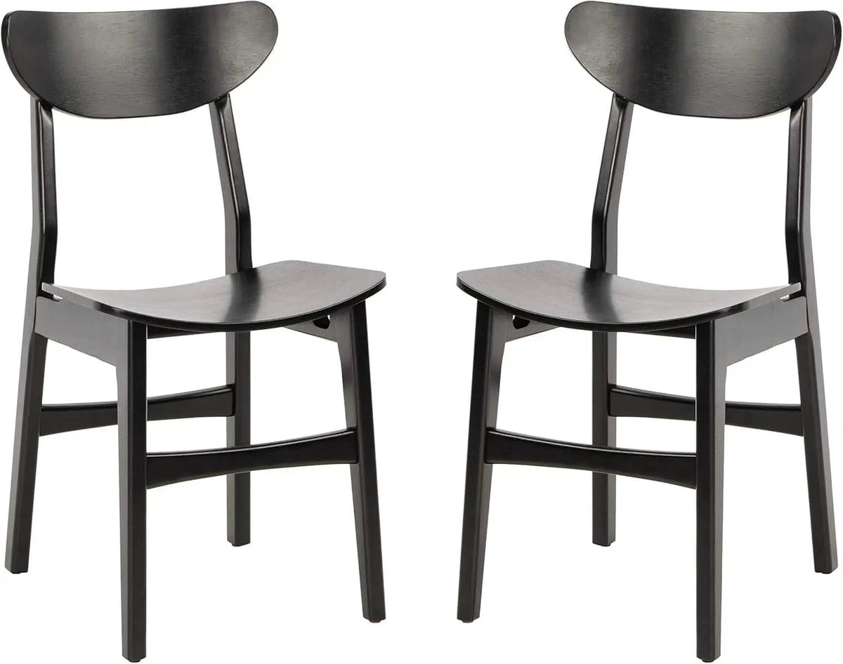 Retro Black Wood Dining Chair Set Of 2 For Home Dining from PriceLows™