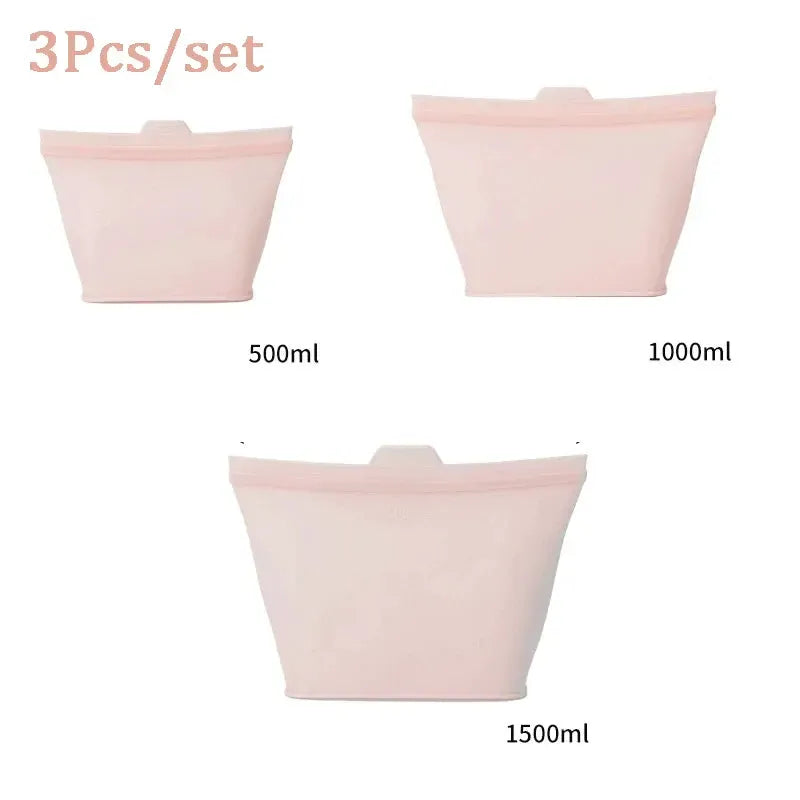 Reusable Silicone Food Bags| Stand Up Zip | PriceLows™
