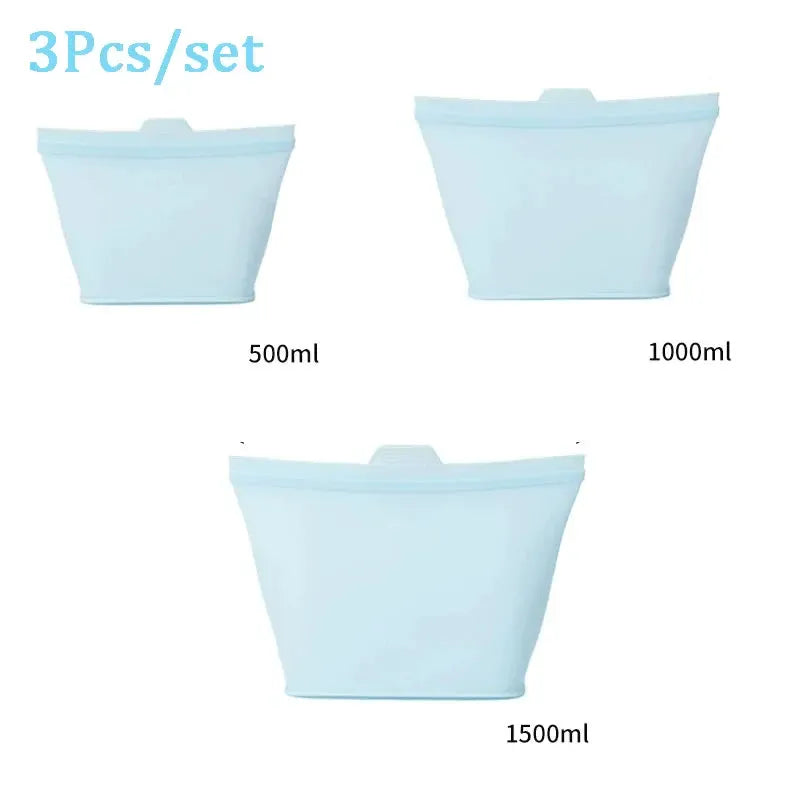 Reusable Silicone Food Bags| Stand Up Zip | PriceLows™