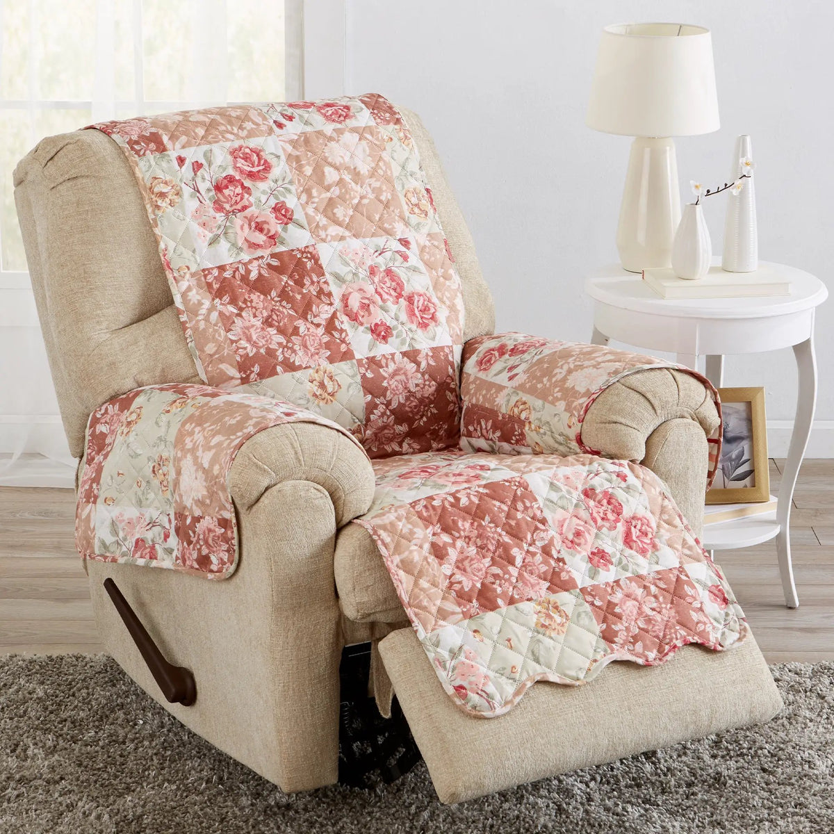 Reversible Floral Patchwork Furniture Protector - Maribel Collection from PriceLows™