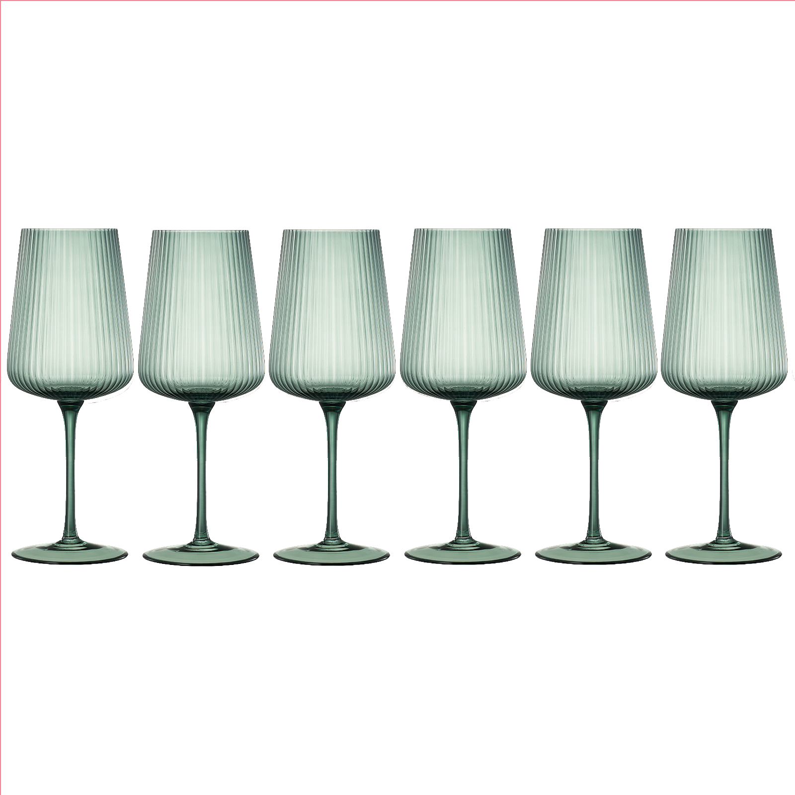 Tonal Ribbed Stemmed Wine Glassware, Set of 6 from PriceLows™