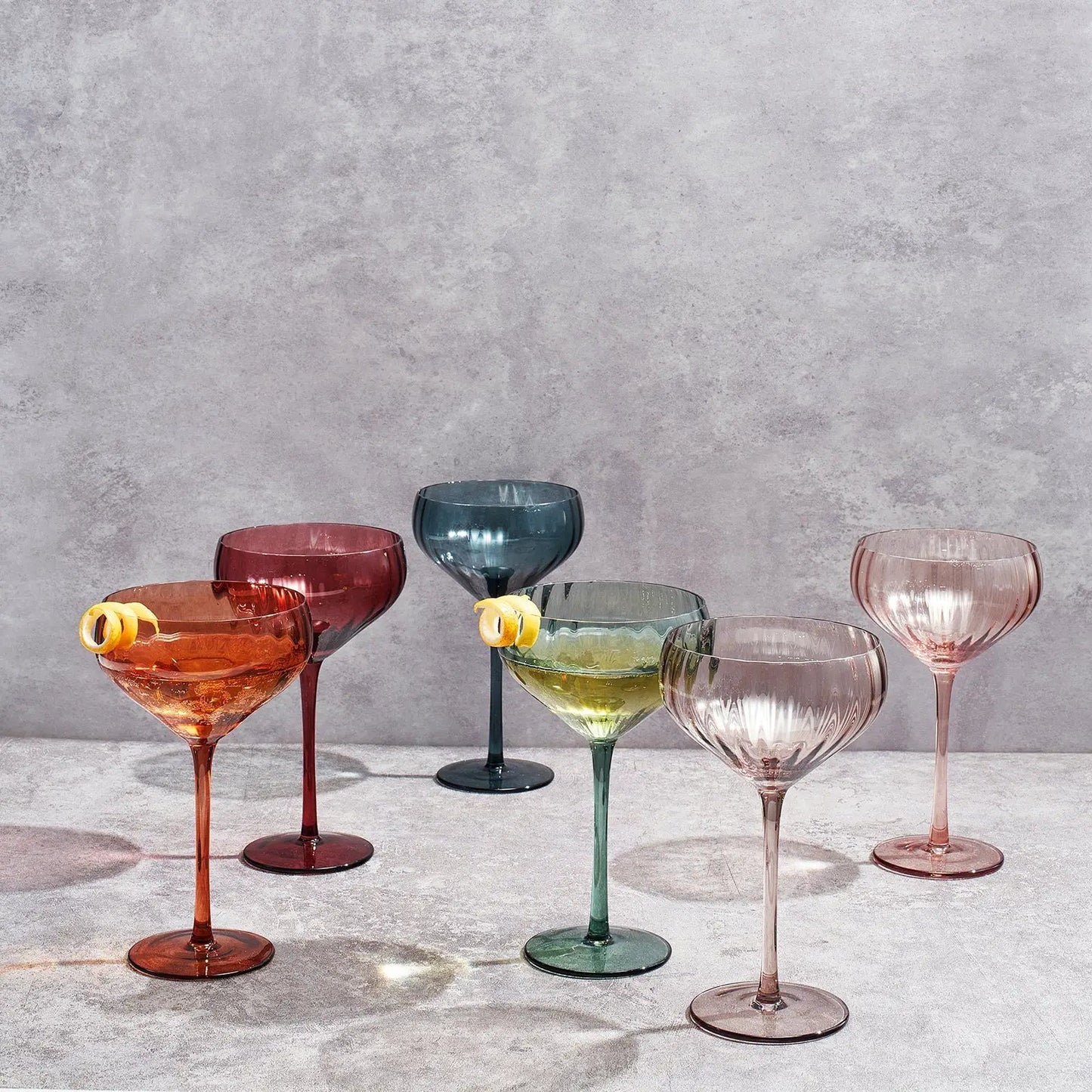 Tonal Tulip Champagne Coupe, Cocktail Glassware, Set of 6 from PriceLows™