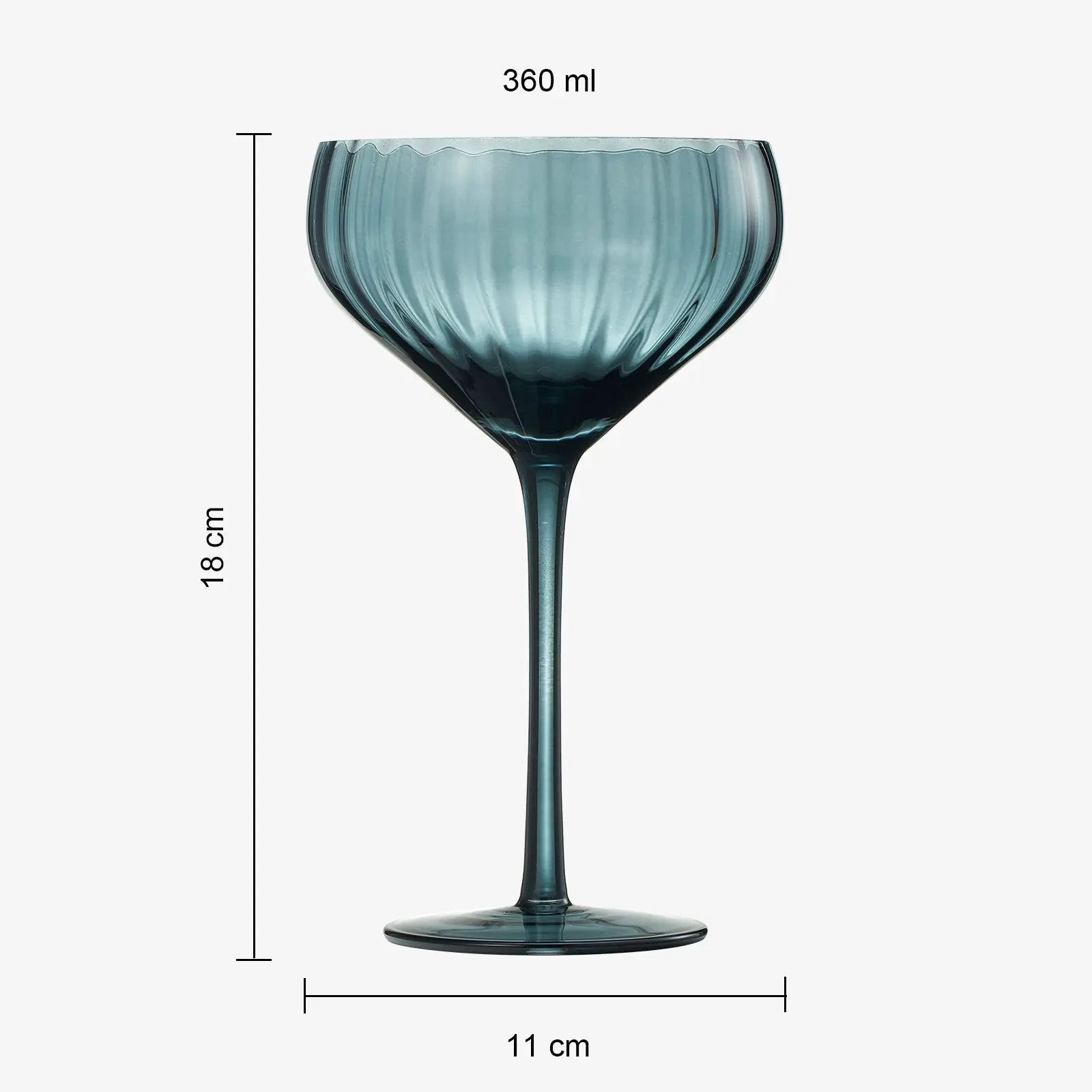 Tonal Tulip Champagne Coupe, Cocktail Glassware, Set of 6 from PriceLows™