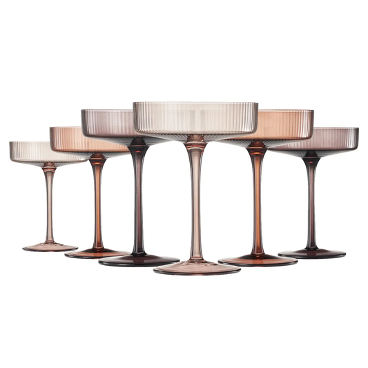 Venus Champagne Coupe Cocktail Glassware, Set of 6 from PriceLows™
