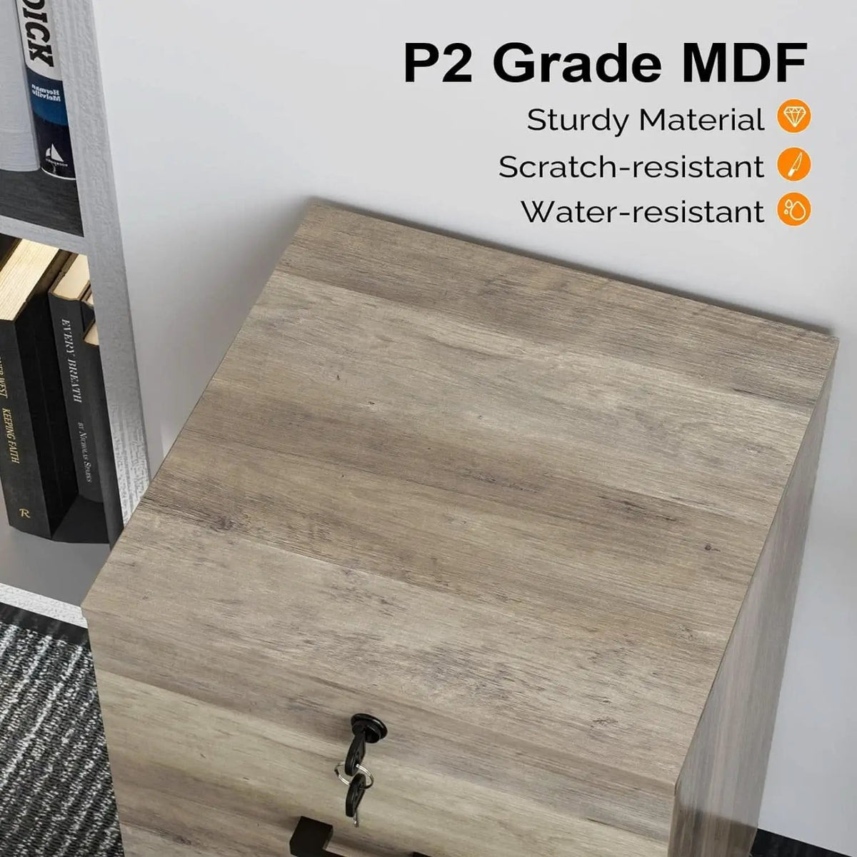 Rolling File Cabinet With Lock And Two Drawers For Letter Files from PriceLows™