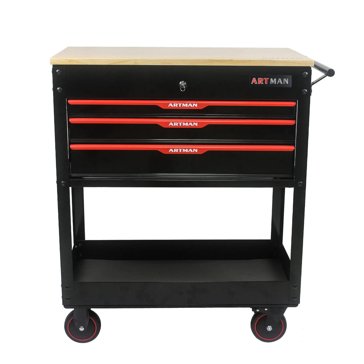 Rolling Tool Cart With 3 Drawer Adjustable Shelf Locking System Storage Cabinet For Garage Warehouse Repair Shop Cart from PriceLows™